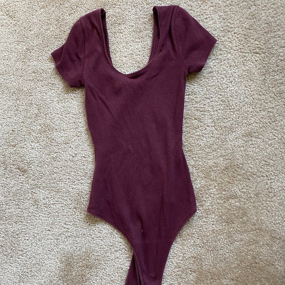 Maroon Abercrombie & Fitch bodysuit